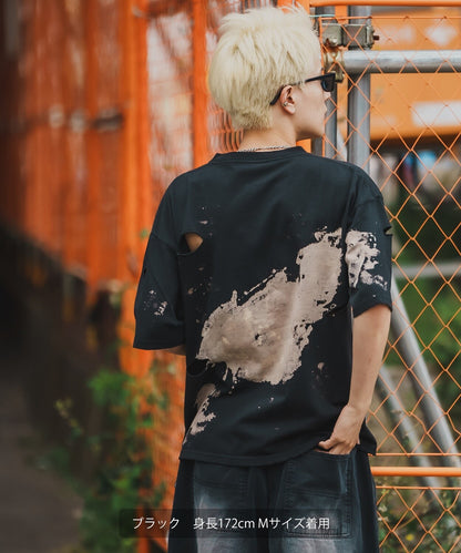 Thunder Logo Short Sleeve Grunge T-shirt