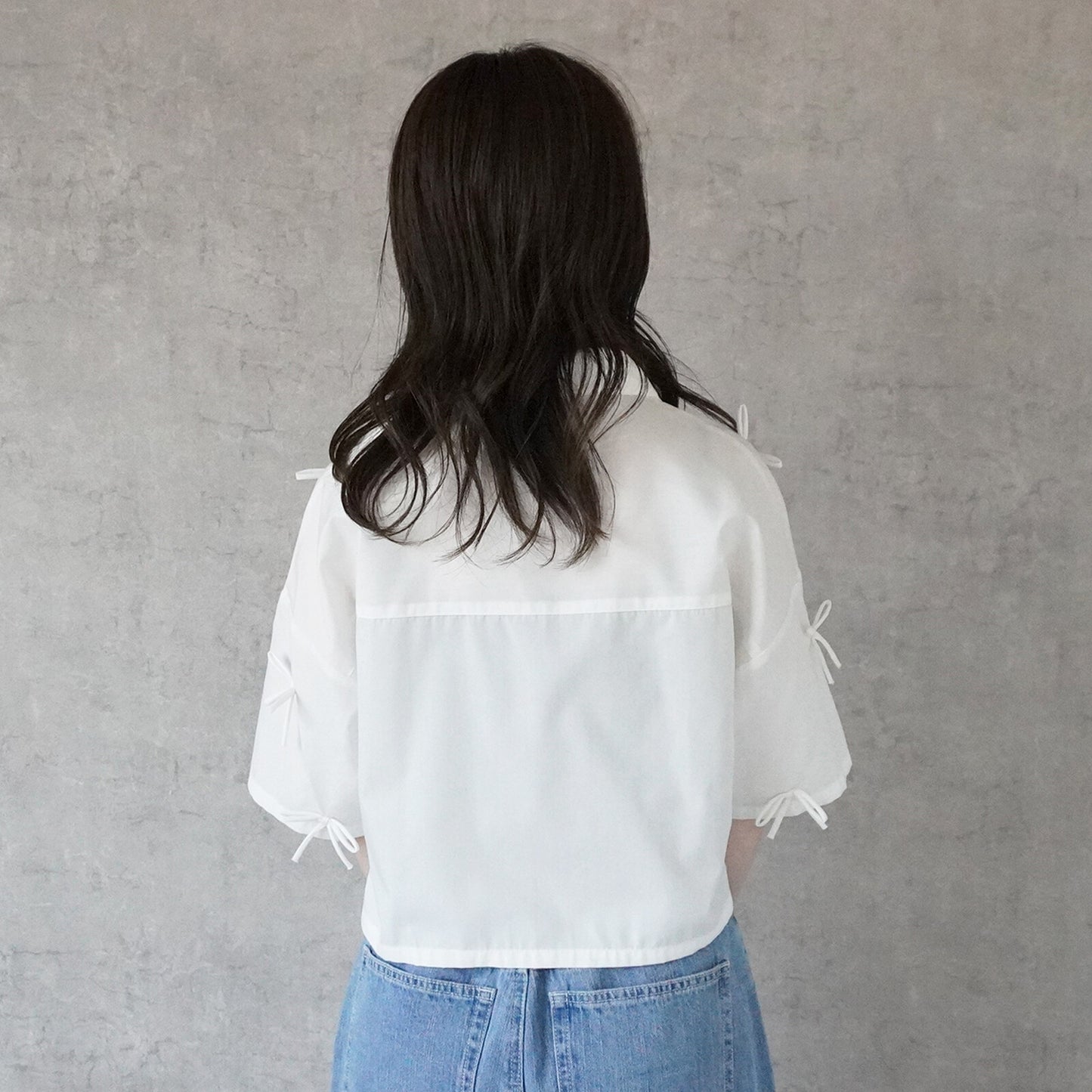 Ribbon Short Sleeve Shirt Blouse