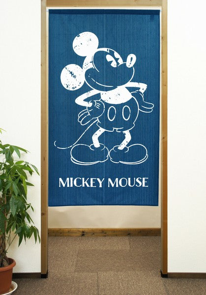 Disney Mickey White Line Door Curtain Made in Japan