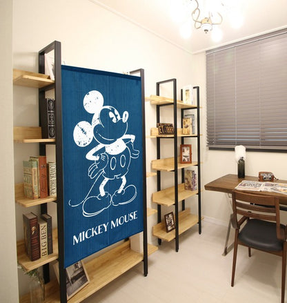 Disney Mickey White Line Door Curtain Made in Japan