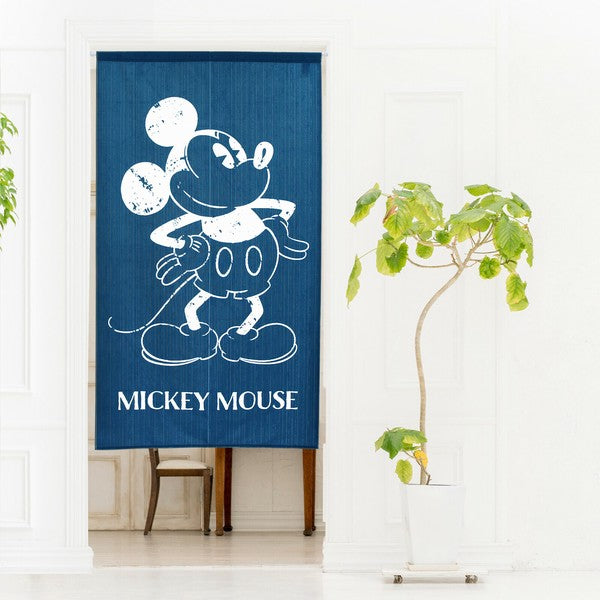 Disney Mickey White Line Door Curtain Made in Japan