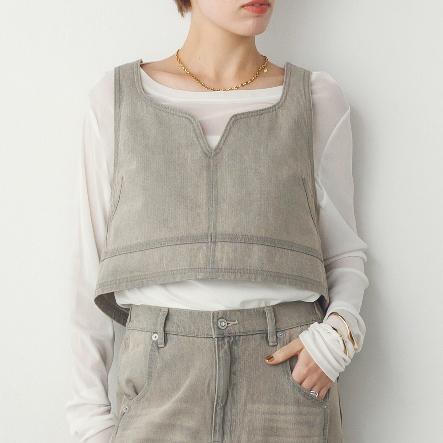 Hunch Slub Denim Bustier