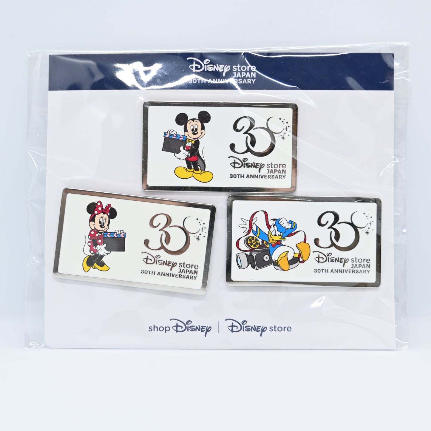 Disney Store Japan 30th Anniversary Pin Set Mickey Minnie Donald Duck