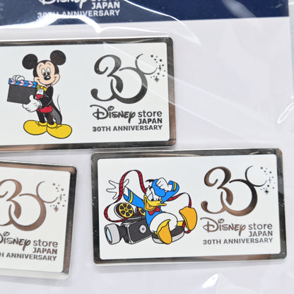 Disney Store Japan 30th Anniversary Pin Set Mickey Minnie Donald Duck