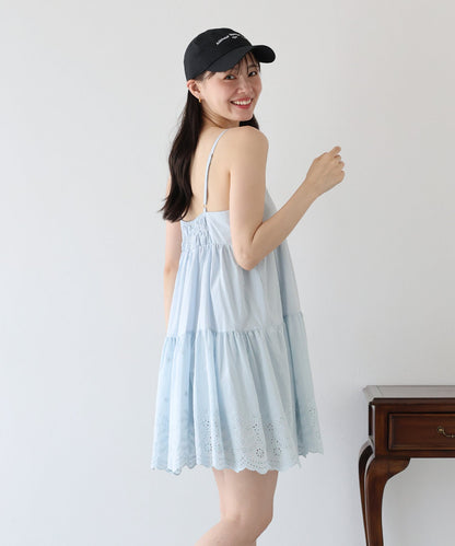 BLUE EAST Cotton Lace Mini Dress