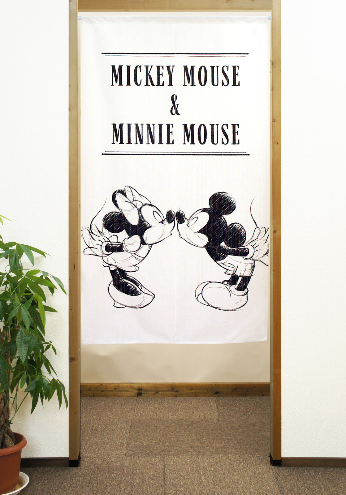 Disney Mickey & Minnie Door Curtain Made in Japan