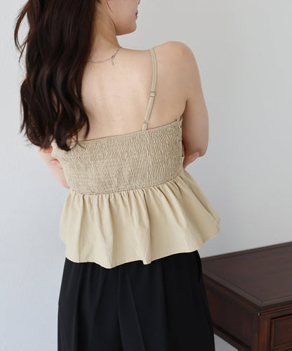 BLUE EAST Tuck Peplum Bustier