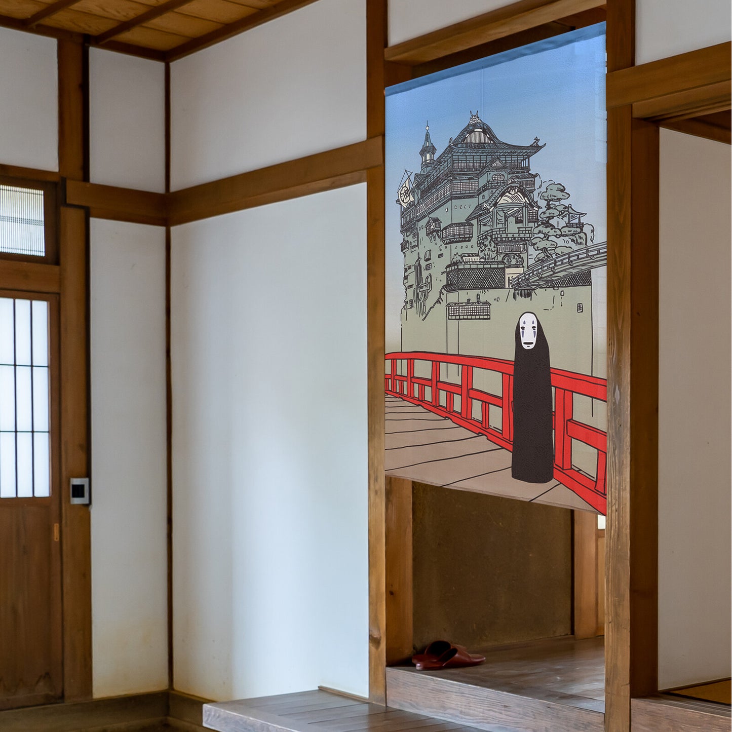 Ghibli Spirited Away "Bathhouse and No-Face" Door Curtain Made in Japan