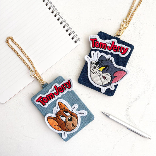 TOM and JERRY×Flapper Denim Applique Card Holder