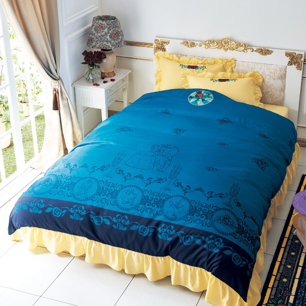 Beauty and the Beast Ruffled Duvet Cover 3-Piece Set