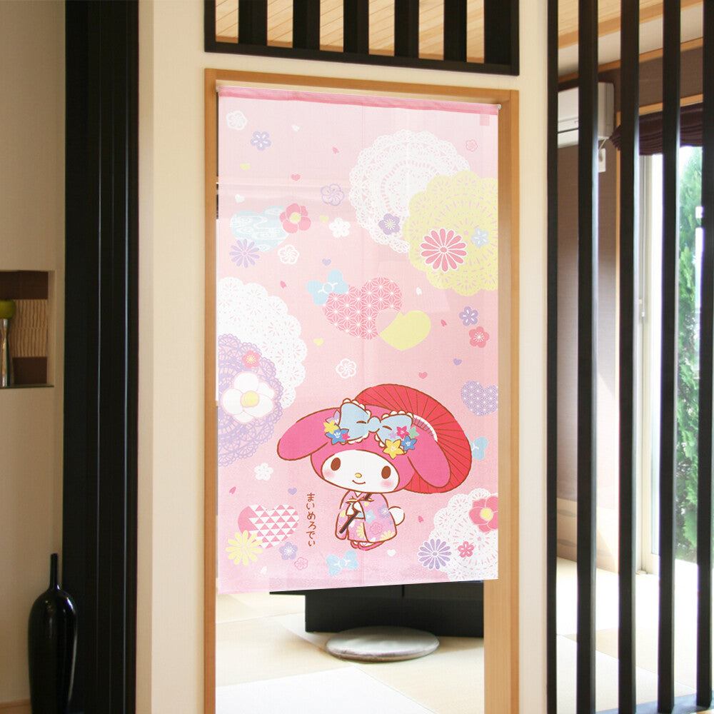 Sanrio "My Melody Japanese pattern cute" Door Curtain Made in Japan
