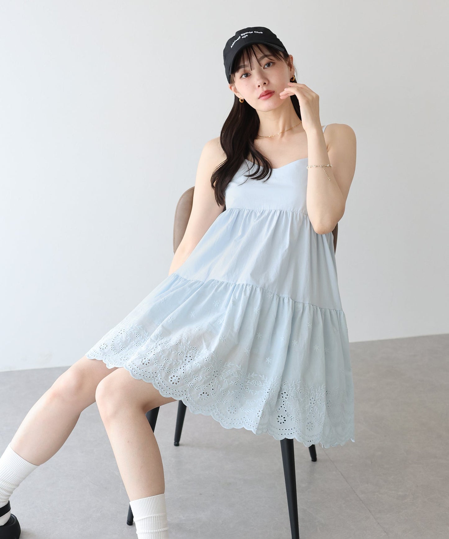 BLUE EAST Cotton Lace Mini Dress