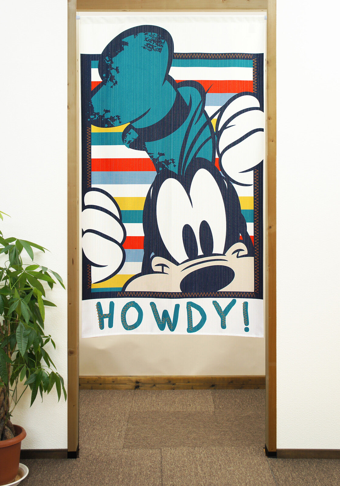 Disney HOWDY Goofy Door Curtain Made in Japan