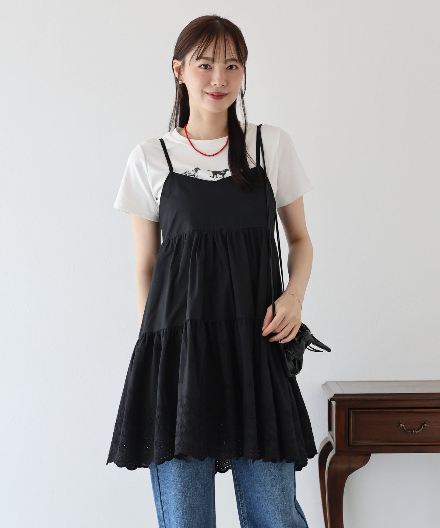 BLUE EAST Cotton Lace Mini Dress