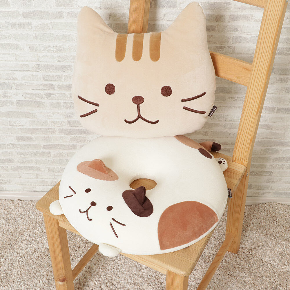 Fukufuku Nyanko Soft Round Seat Cushion