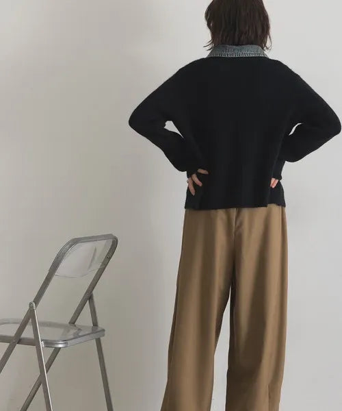 Denim Layered Zip Cardigan