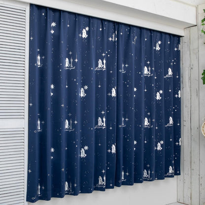 Rapunzel 2-Level Blackout Heat Insulation Aluminum Foil Printed Glitter Curtains