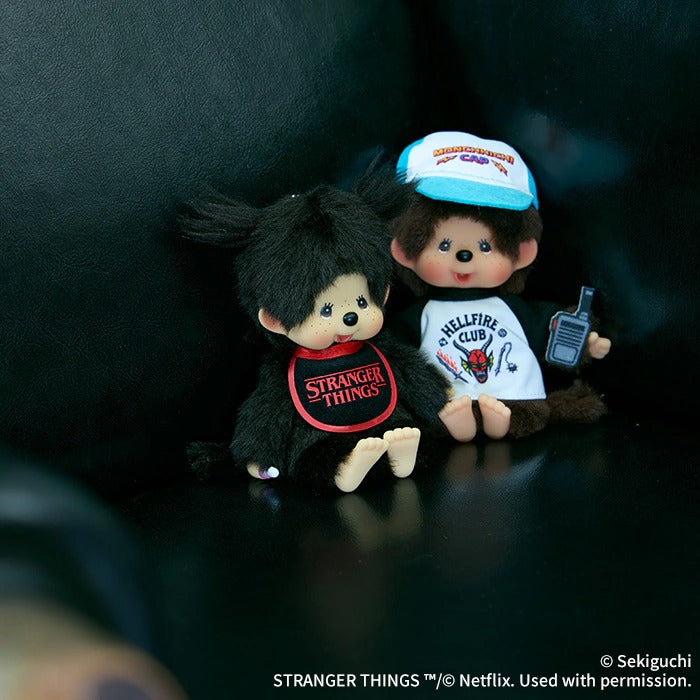 Monchhichi x Stranger Things Collaboration Limited Edition Plush Keychain - Hellfire Club Boy & Eleven Girl Set