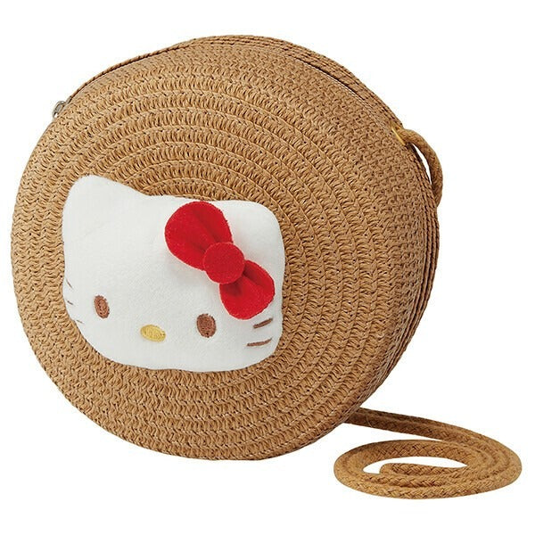 Sanrio Characters Straw Material Round Shoulder Bag
