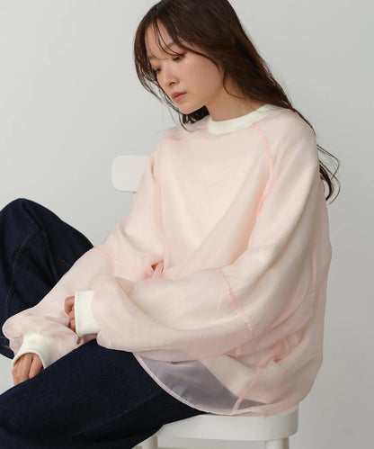 Bou Jeloud Sheer Layered Fleece Sweatshirt