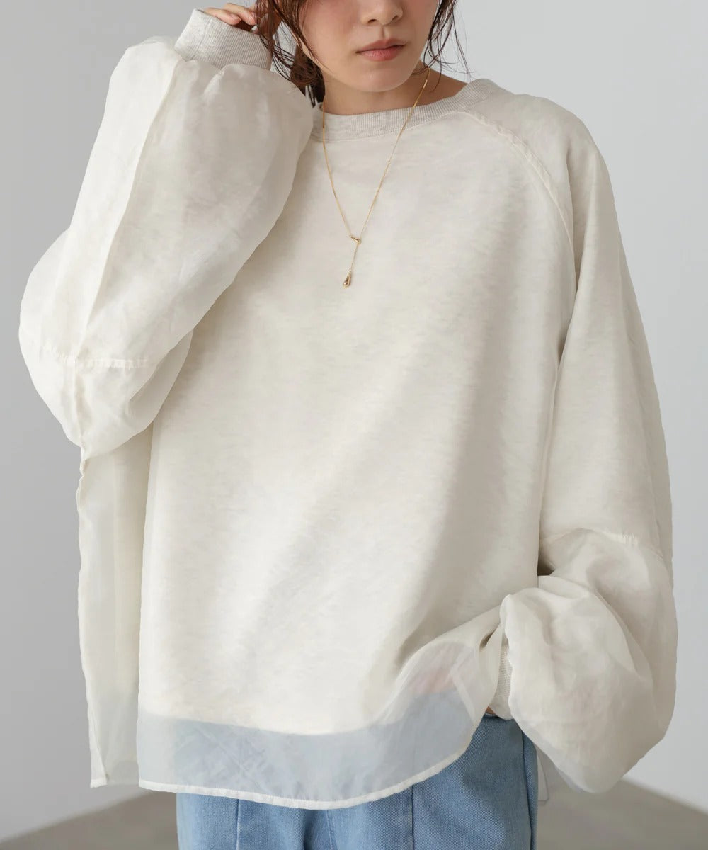 Bou Jeloud Sheer Layered Fleece Sweatshirt