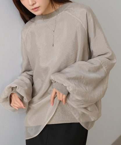 Bou Jeloud Sheer Layered Fleece Sweatshirt