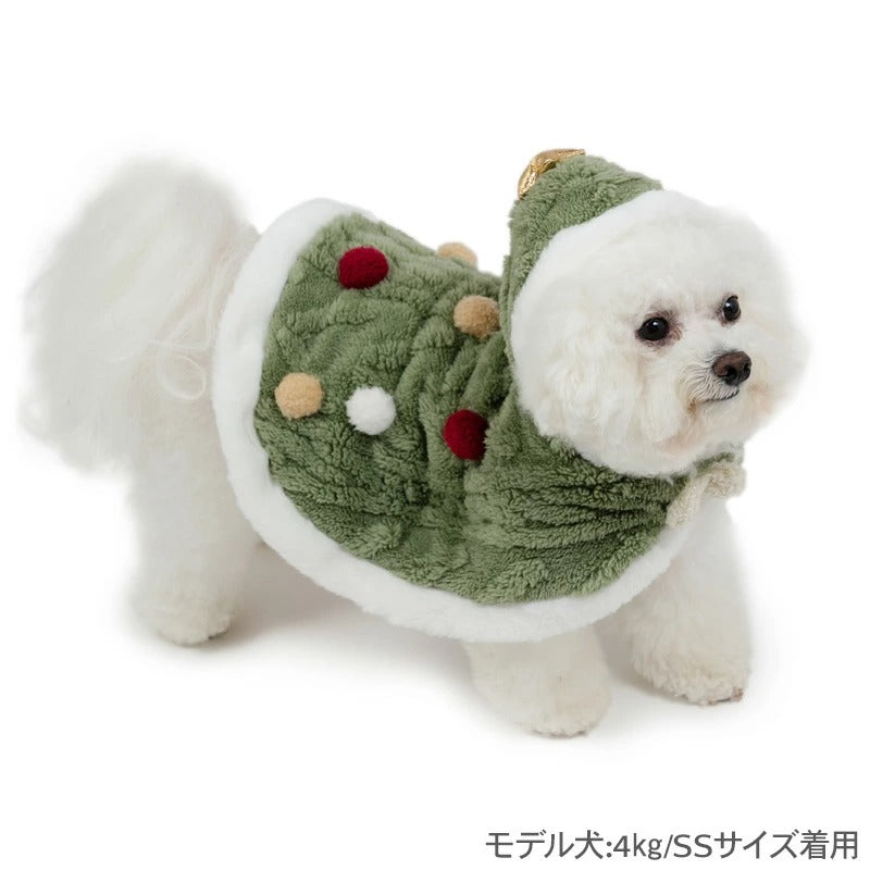 Dog Clothes Christmas Tree Poncho Costume