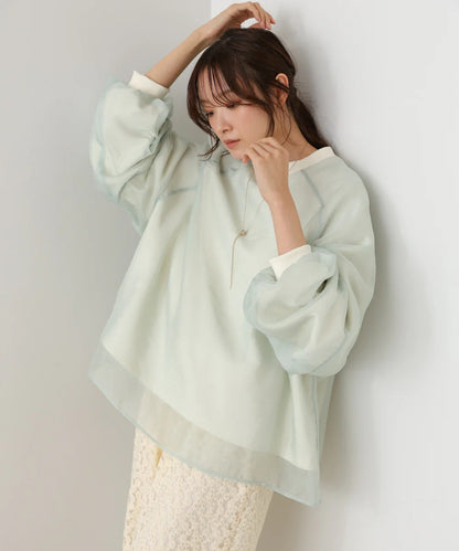 Bou Jeloud Sheer Layered Fleece Sweatshirt