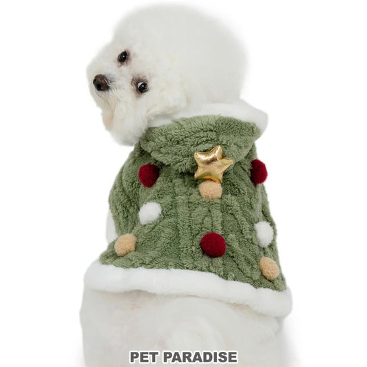 Dog Clothes Christmas Tree Poncho Costume