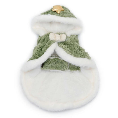 Dog Clothes Christmas Tree Poncho Costume