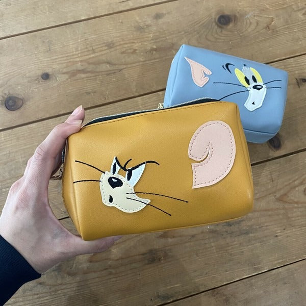 TOM and JERRY×Flapper Face Applique Cosmetic Pouch