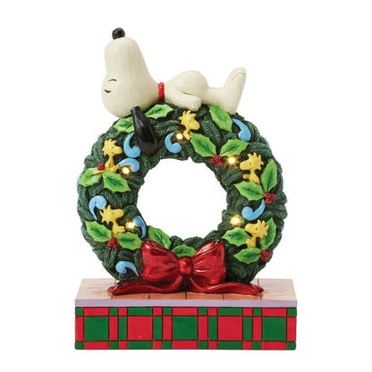 Snoopy Christmas Sleeping Wreath LED