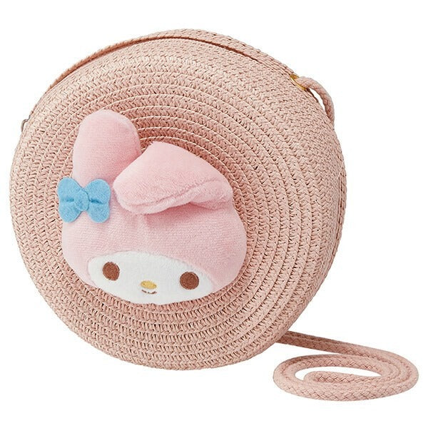 Sanrio Characters Straw Material Round Shoulder Bag