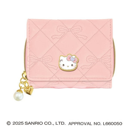 Sanrio Characters Tri-fold Wallet With a Cute Ribbon Featuring