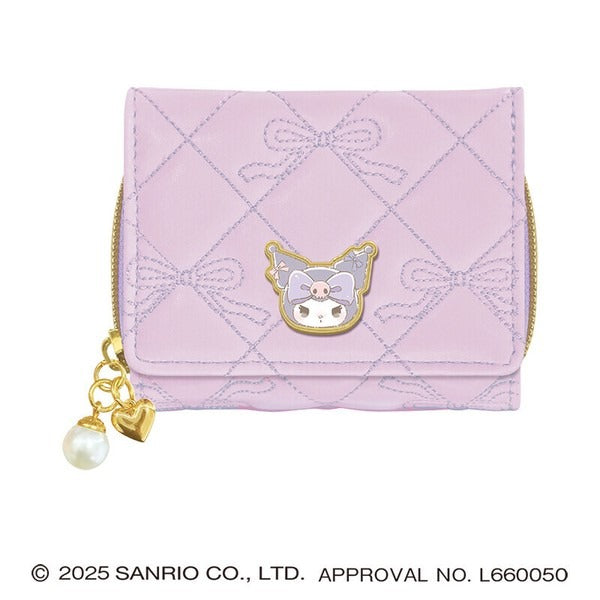 Sanrio Characters Tri-fold Wallet With a Cute Ribbon Featuring