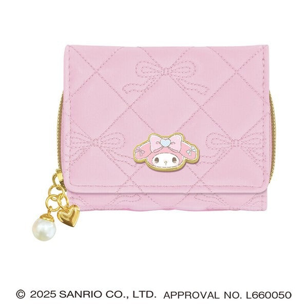 Sanrio Characters Tri-fold Wallet With a Cute Ribbon Featuring