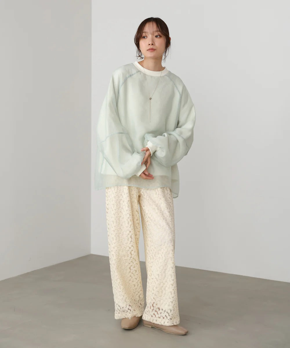 Bou Jeloud Sheer Layered Fleece Sweatshirt