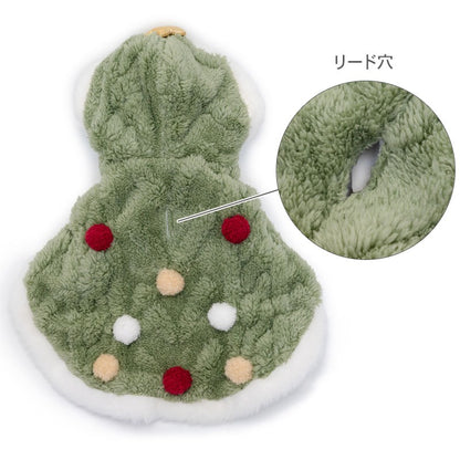 Dog Clothes Christmas Tree Poncho Costume
