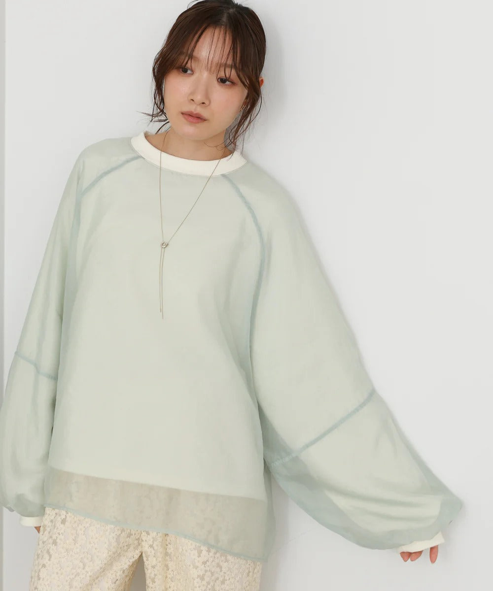 Bou Jeloud Sheer Layered Fleece Sweatshirt