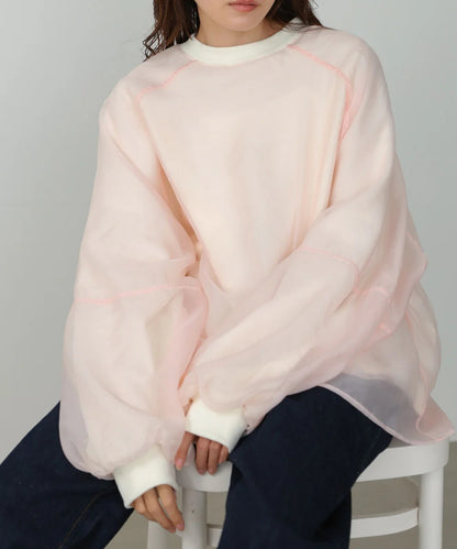 Bou Jeloud Sheer Layered Fleece Sweatshirt