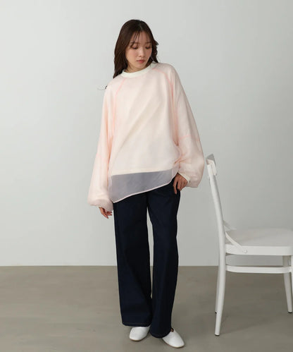 Bou Jeloud Sheer Layered Fleece Sweatshirt