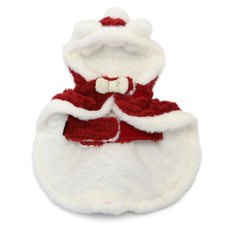 Dog Clothes Bear Santa Poncho Costume