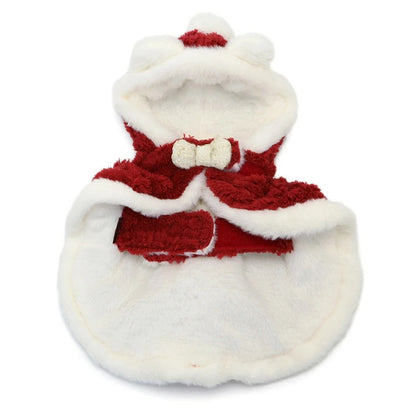 Dog Clothes Bear Santa Poncho Costume