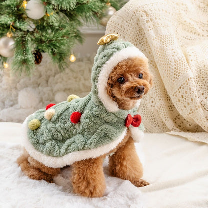 Dog Clothes Christmas Tree Poncho