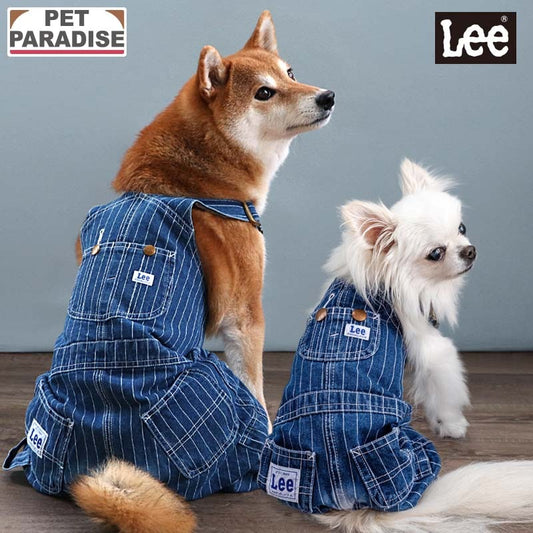 Lee Dog Clothes Fall Striped Overalls