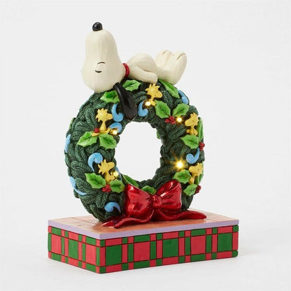 Snoopy Christmas Sleeping Wreath LED