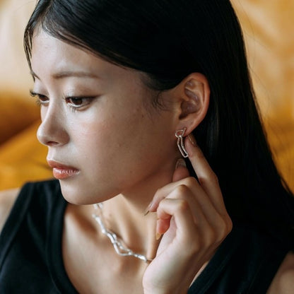 Banana Motif Earrings Silver