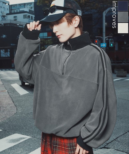 Fleece Half-Zip Track Pullover