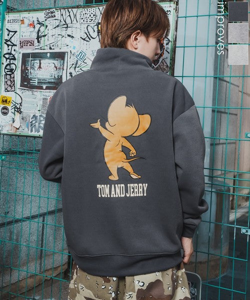 JERRY T-100 High-Neck Big Sweatshirt with Back Print