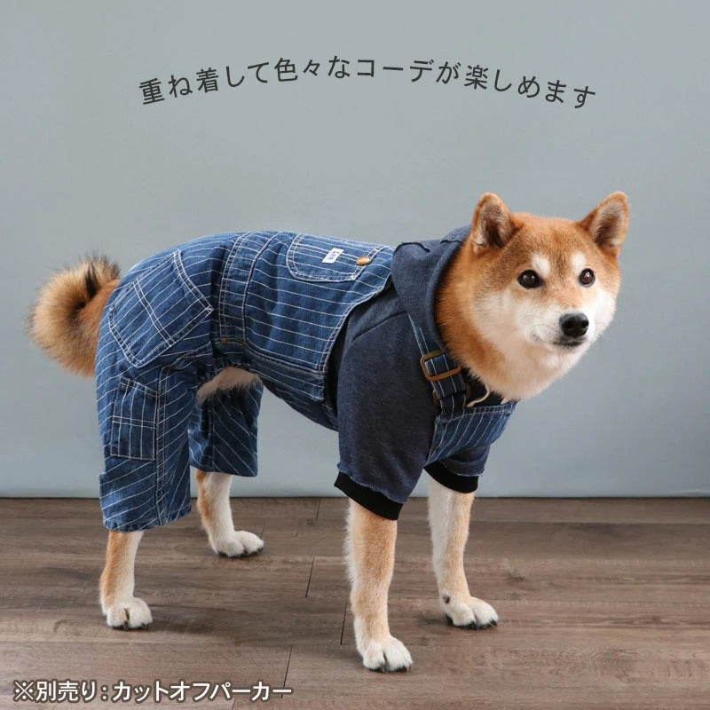 Lee Dog Clothes Fall Striped Overalls